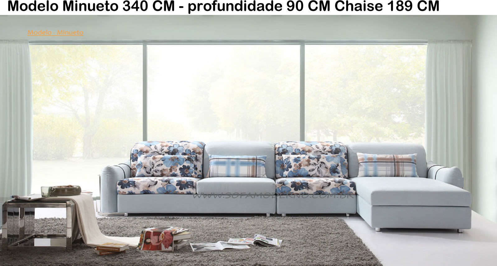 sofa chaise para apartamento